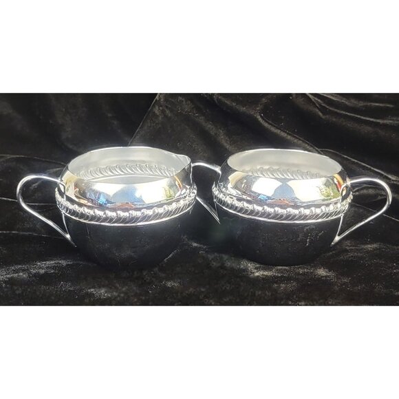 Vintage Irvinware Chrome Creamer and Sugar Bowl, set of 2 - Picture 12 of 15